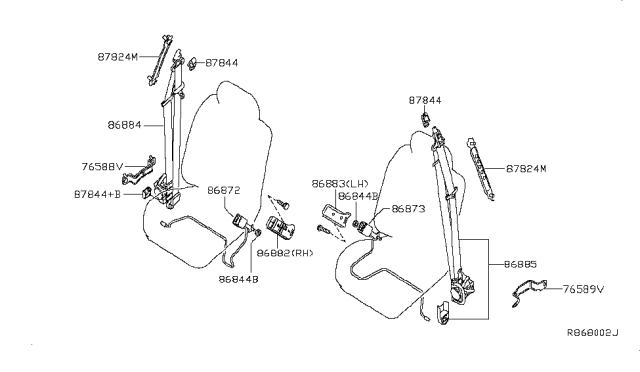 2012 Nissan Armada Front Seat Belt Diagram 1