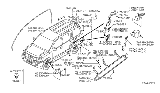 2008 Nissan Armada Body Side Fitting Diagram 3