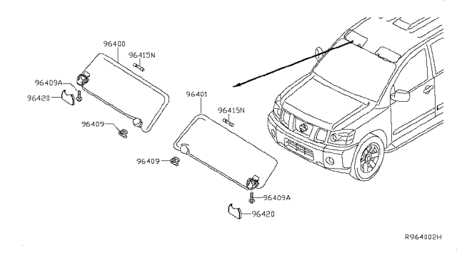 2013 Nissan Armada Sunvisor Diagram 2