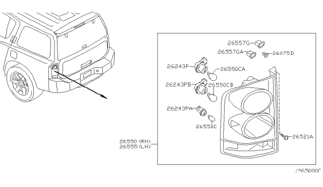 2008 Nissan Armada Rear Combination Lamp Diagram 2