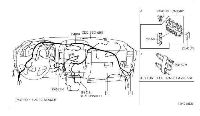 2013 Nissan Armada Harness-Main Diagram for 24010-9GE3A