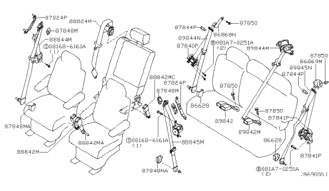 2006 Nissan Armada Rear Seat Belt Diagram 2