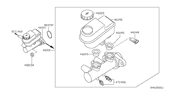 2013 Nissan Armada Brake Master Cylinder Diagram