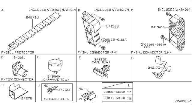 2009 Nissan Armada Bracket-Harness Clip Diagram for 24239-7S003