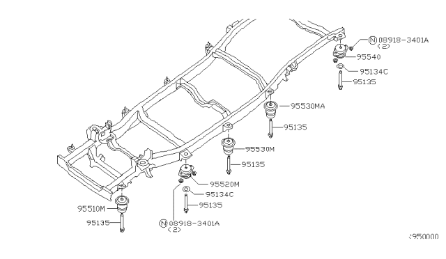 2007 Nissan Armada Body Mounting - Diagram 2