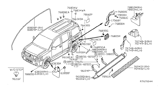 2012 Nissan Armada Body Side Fitting Diagram