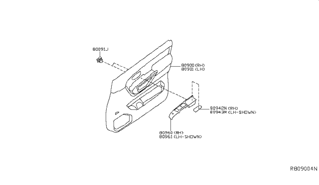 2014 Nissan Armada Front Door Trimming Diagram 2