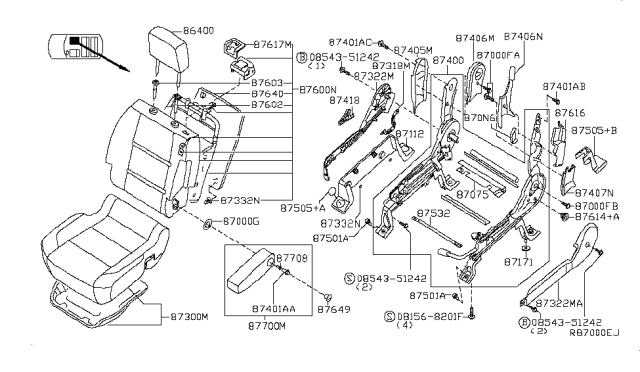 2009 Nissan Armada Front Seat Diagram 13