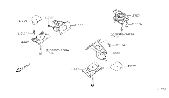 2009 Nissan Armada Engine & Transmission Mounting Diagram 2