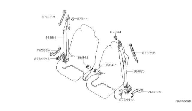 2004 Nissan Armada Front Seat Belt Diagram 1