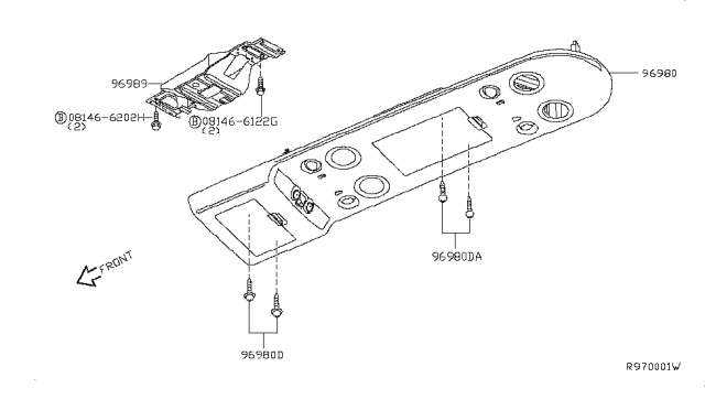 2015 Nissan Armada FINISHER Console Diagram for 96980-9GE3A