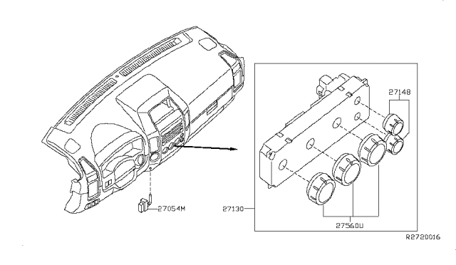 2008 Nissan Armada Knob-Control Diagram for 27559-ZE00A