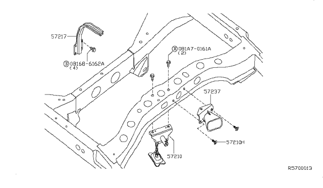 2014 Nissan Armada Guide-Handle Rod,Spare Wheel Diagram for 57237-7S000