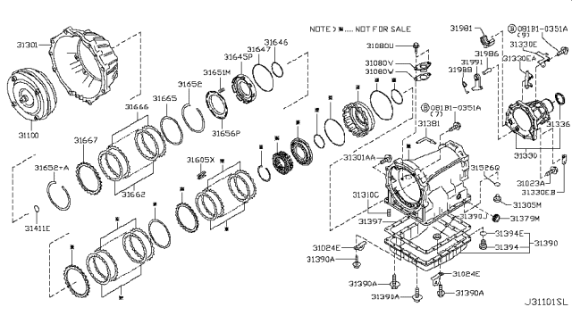 2013 Nissan Armada Torque Converter,Housing & Case Diagram 1