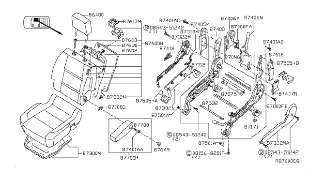 2004 Nissan Armada Front Seat Diagram 8