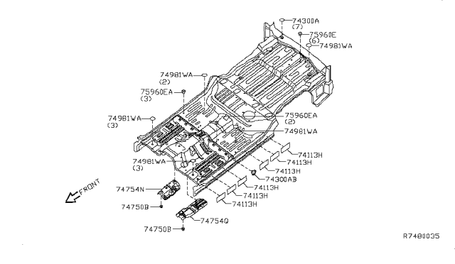 2014 Nissan Armada Floor Fitting Diagram 1