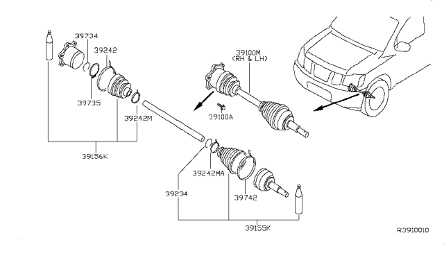 2014 Nissan Armada Front Drive Shaft (FF) Diagram