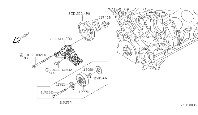 2008 Nissan Armada Power Steering Pump Mounting Diagram