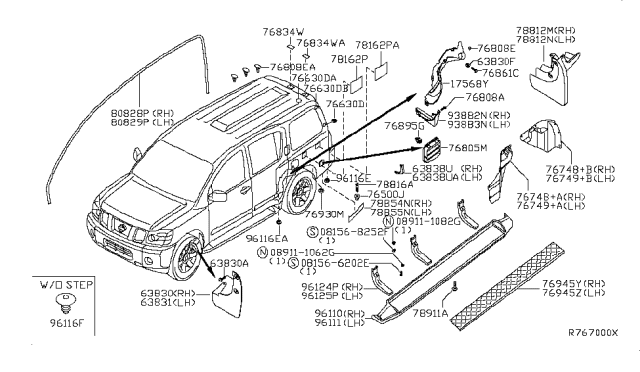 2004 Nissan Armada Body Side Fitting Diagram 1