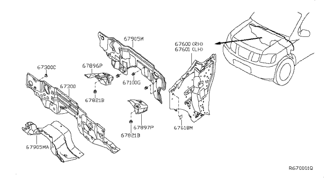 2011 Nissan Armada Dash Panel & Fitting Diagram