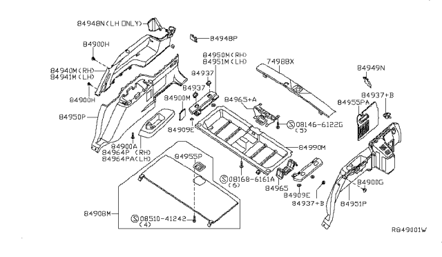 2008 Nissan Armada Trunk & Luggage Room Trimming Diagram 1