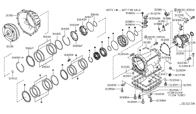 2011 Nissan Armada Clip-Harness Diagram for 31376-95X09