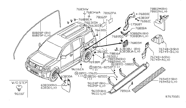 2006 Nissan Armada Cap Diagram for 01281-00251