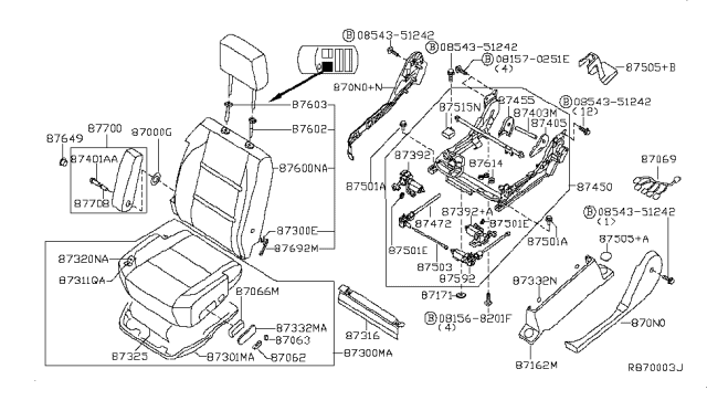 2005 Nissan Armada Front Seat Diagram 3