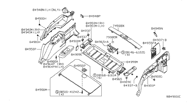 2006 Nissan Armada Trunk & Luggage Room Trimming Diagram 1