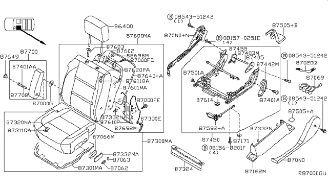 2010 Nissan Armada Front Seat Diagram 1