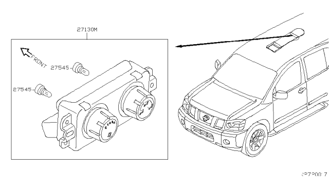 2005 Nissan Armada Control Assembly - Rear Air Conditioner Diagram for 27501-7S001