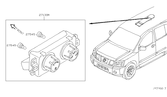 2008 Nissan Armada Control Assembly Rear Diagram for 27501-ZC100