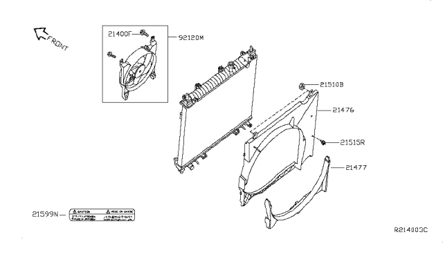 2011 Nissan Armada Radiator,Shroud & Inverter Cooling Diagram 3