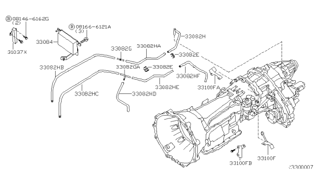 2009 Nissan Armada Transfer Assembly & Fitting Diagram 1
