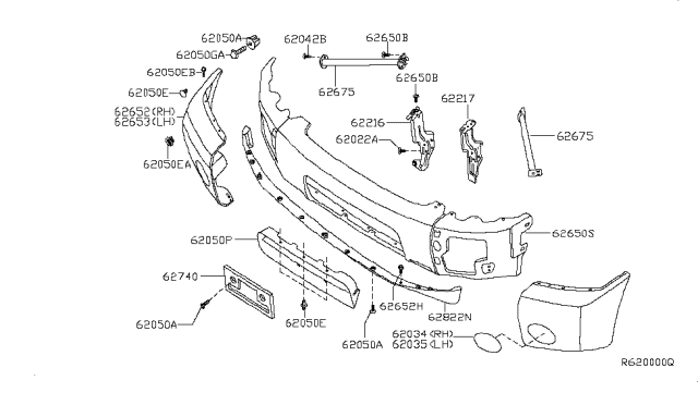 2005 Nissan Armada Front Bumper Diagram