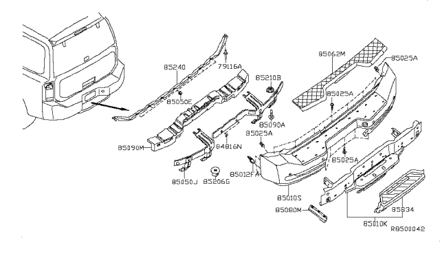 2015 Nissan Armada Rear Bumper Diagram