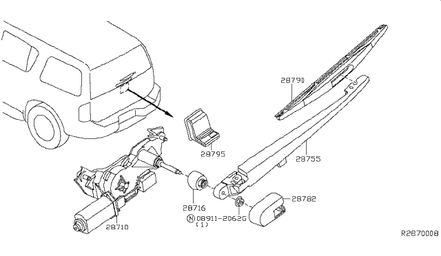 2007 Nissan Armada Rear Window Wiper Diagram