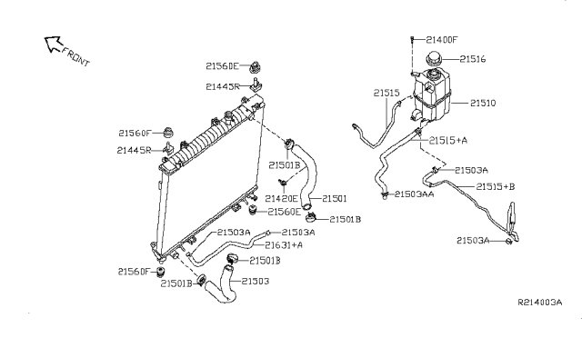 2015 Nissan Armada Hose - Auto Transmission Oil Cooler Diagram for 21632-9GF0A