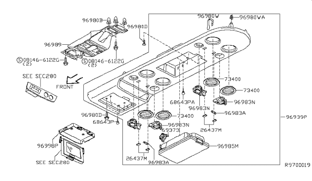 2006 Nissan Armada Roof Console Diagram 1