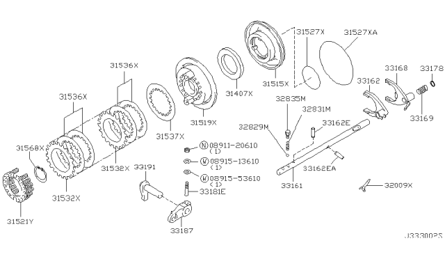 2005 Nissan Armada Seal Diagram for 31527-7S110