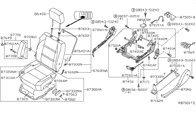 2014 Nissan Armada Front Seat Diagram 1