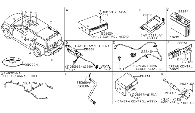 2007 Nissan Armada Knob-Radio Diagram for 28043-7S003