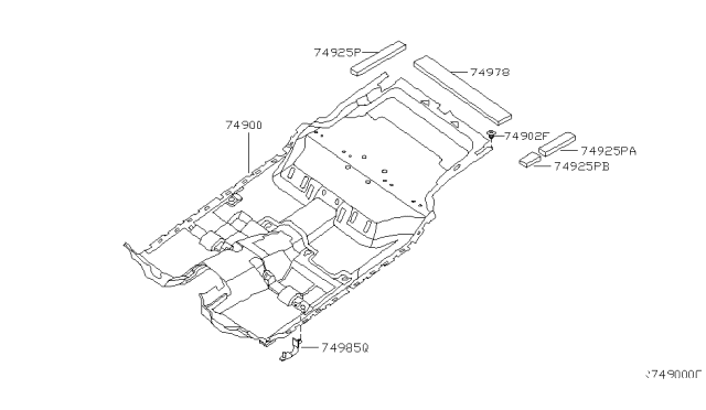 2008 Nissan Armada Carpet Assy-Floor Diagram for 74902-ZC311