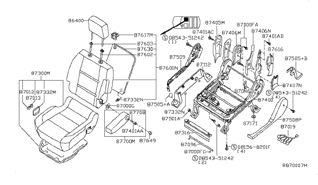 2005 Nissan Armada Front Seat Diagram 11