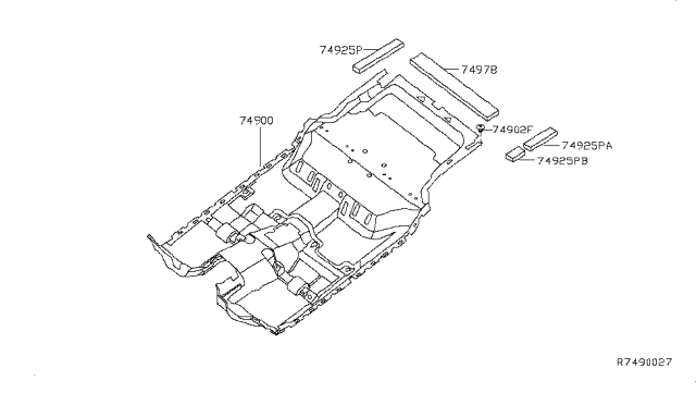 2015 Nissan Armada Carpet Assy-Floor Diagram for 74902-9GE1A