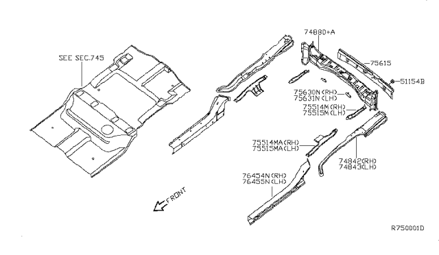 2013 Nissan Armada Member & Fitting Diagram