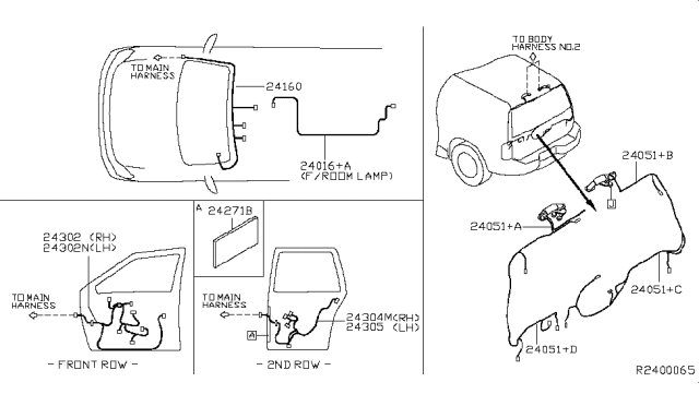 2011 Nissan Armada Harness Assembly-Console Diagram for 24167-ZQ10A