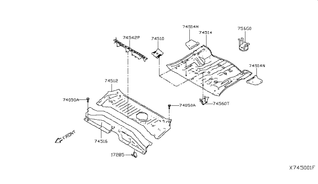 2017 Nissan Versa Note Bracket-Muffler Mounting Diagram for G4560-3WCMA