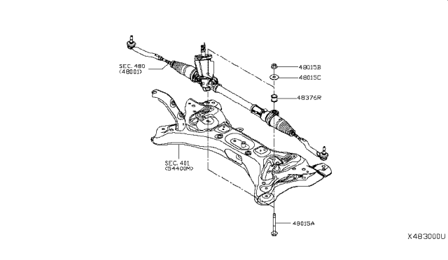 2015 Nissan Versa Note Steering Gear Mounting Diagram