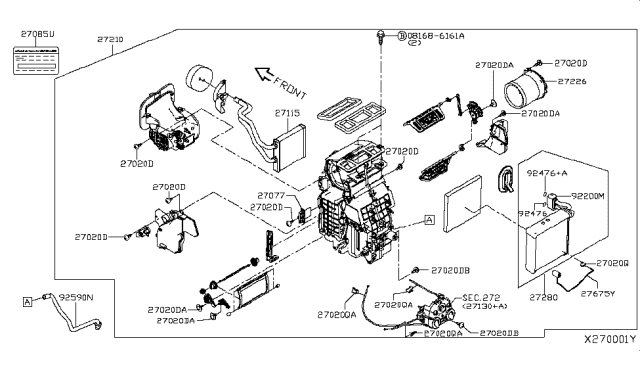 2015 Nissan Versa Note EVAPOLATOR Assembly-Front Diagram for 27280-1HS0B
